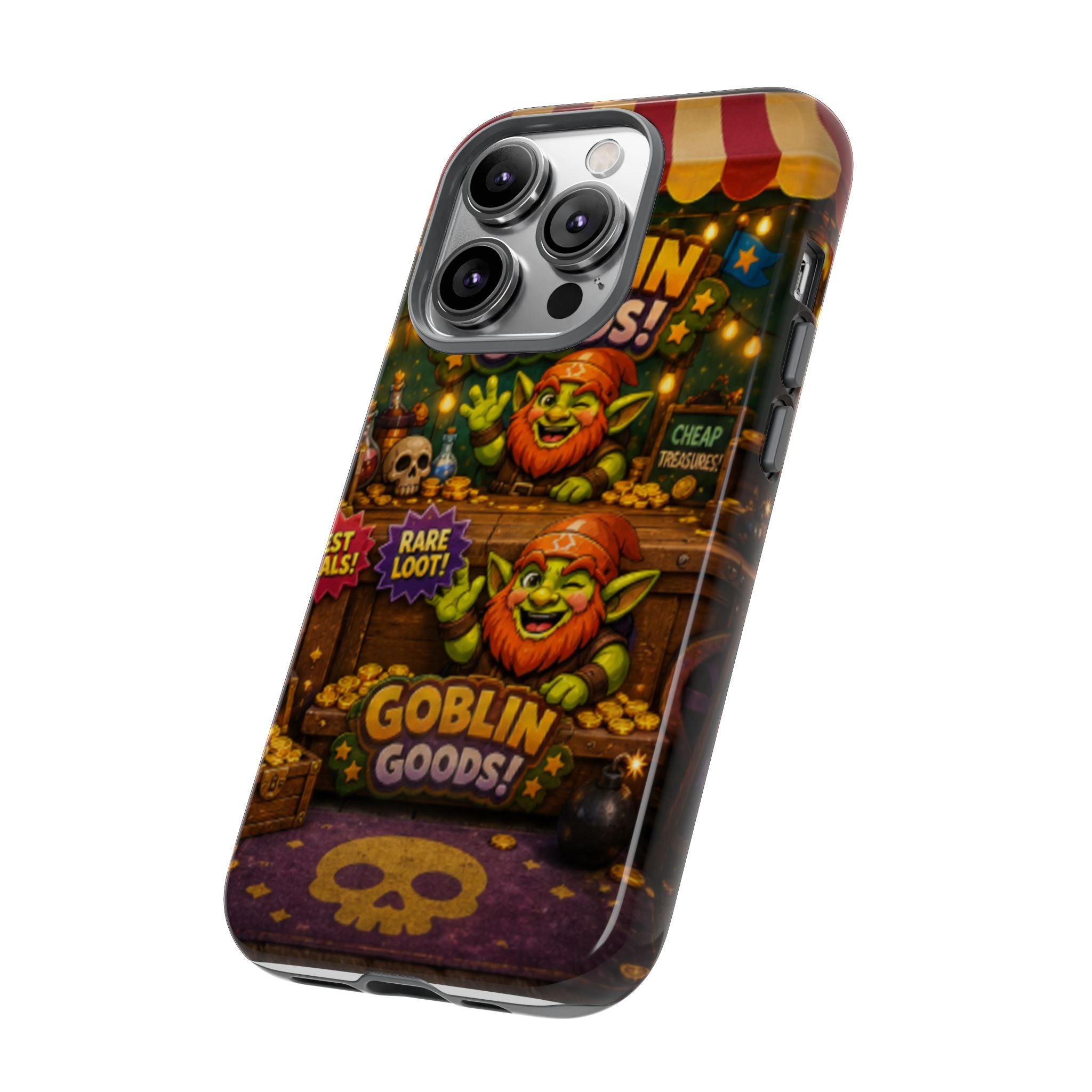 Goblin Goods Market Tough Phone Case — Fantasy Stall Design