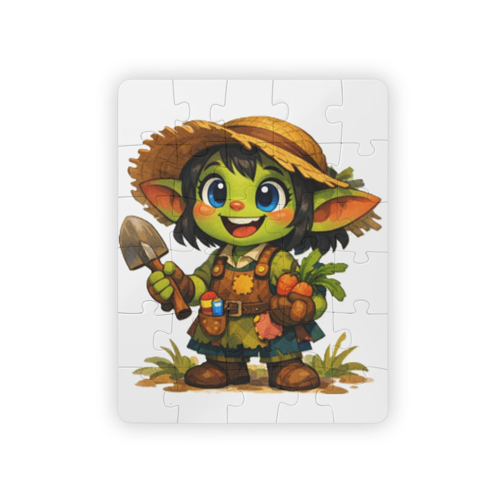30-Piece Kids Puzzle — Cute Garden Goblin Character Illustration