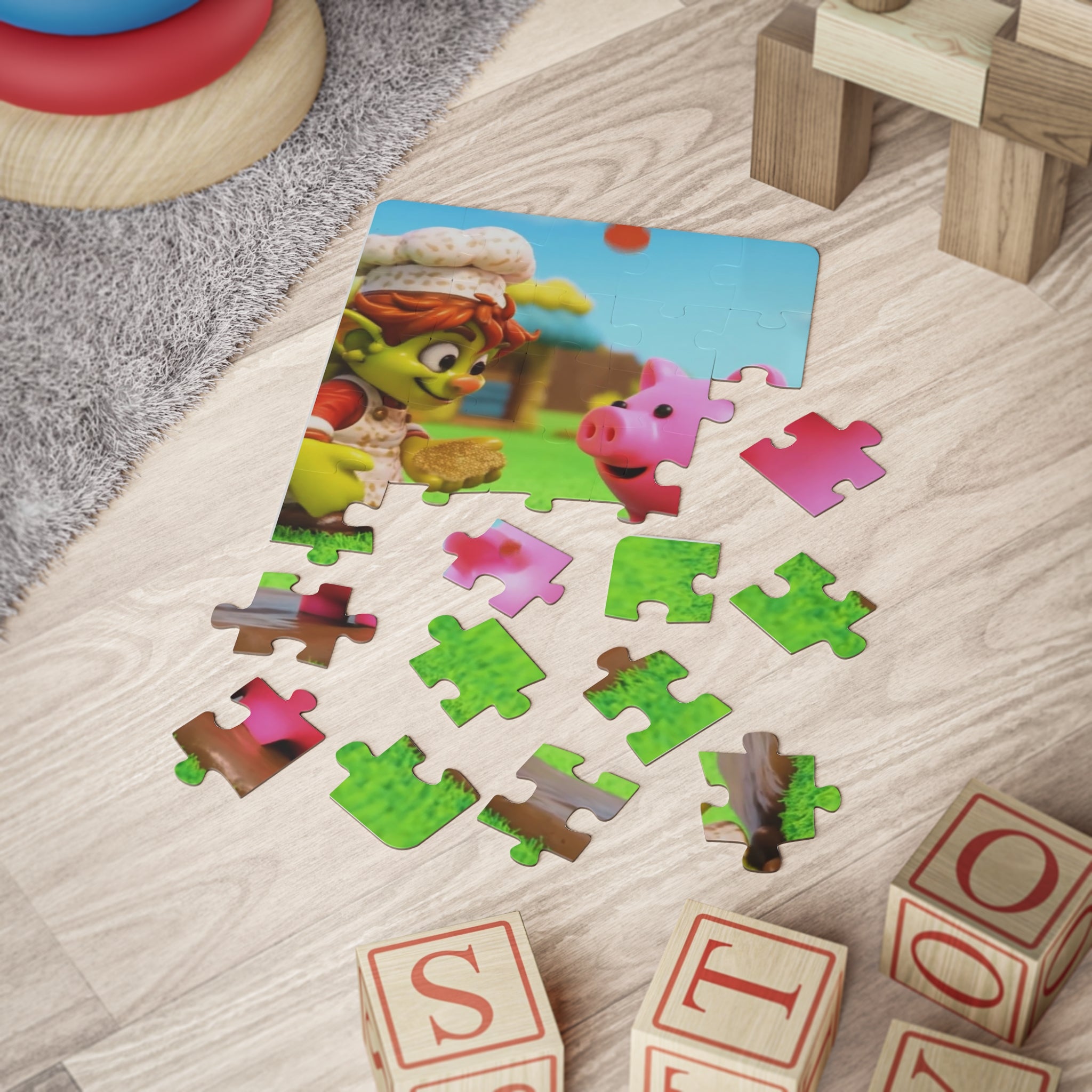 Goblin Chef & Piggy Friends Kids' Puzzle — 30-Piece
