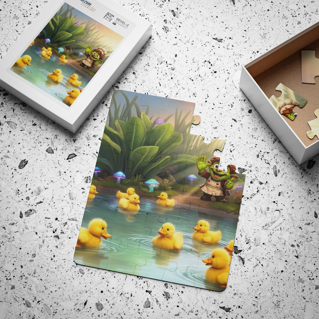 Kids Puzzle — 30-Piece Rubber Duck Pond Scene (Children’s Jigsaw Toy)