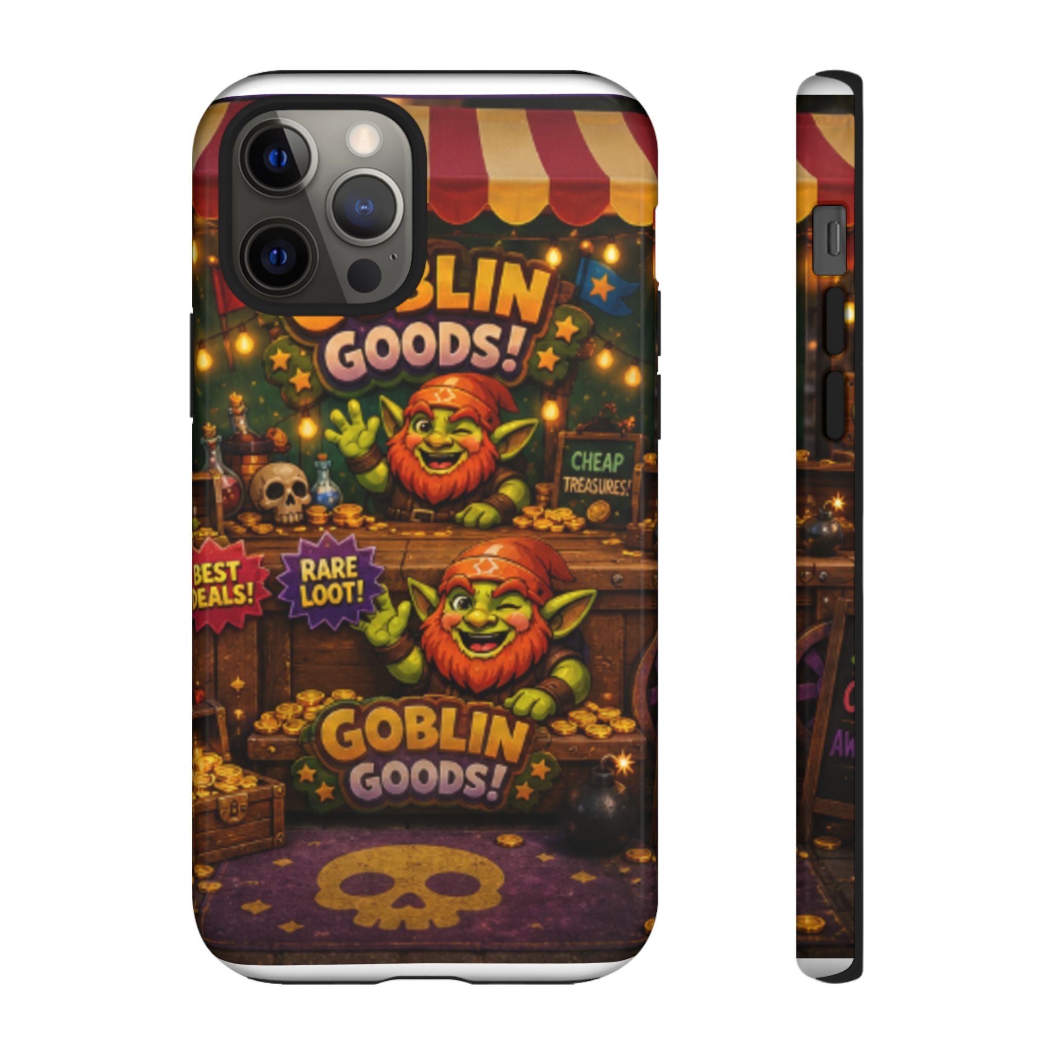 Goblin Goods Market Tough Phone Case — Fantasy Stall Design