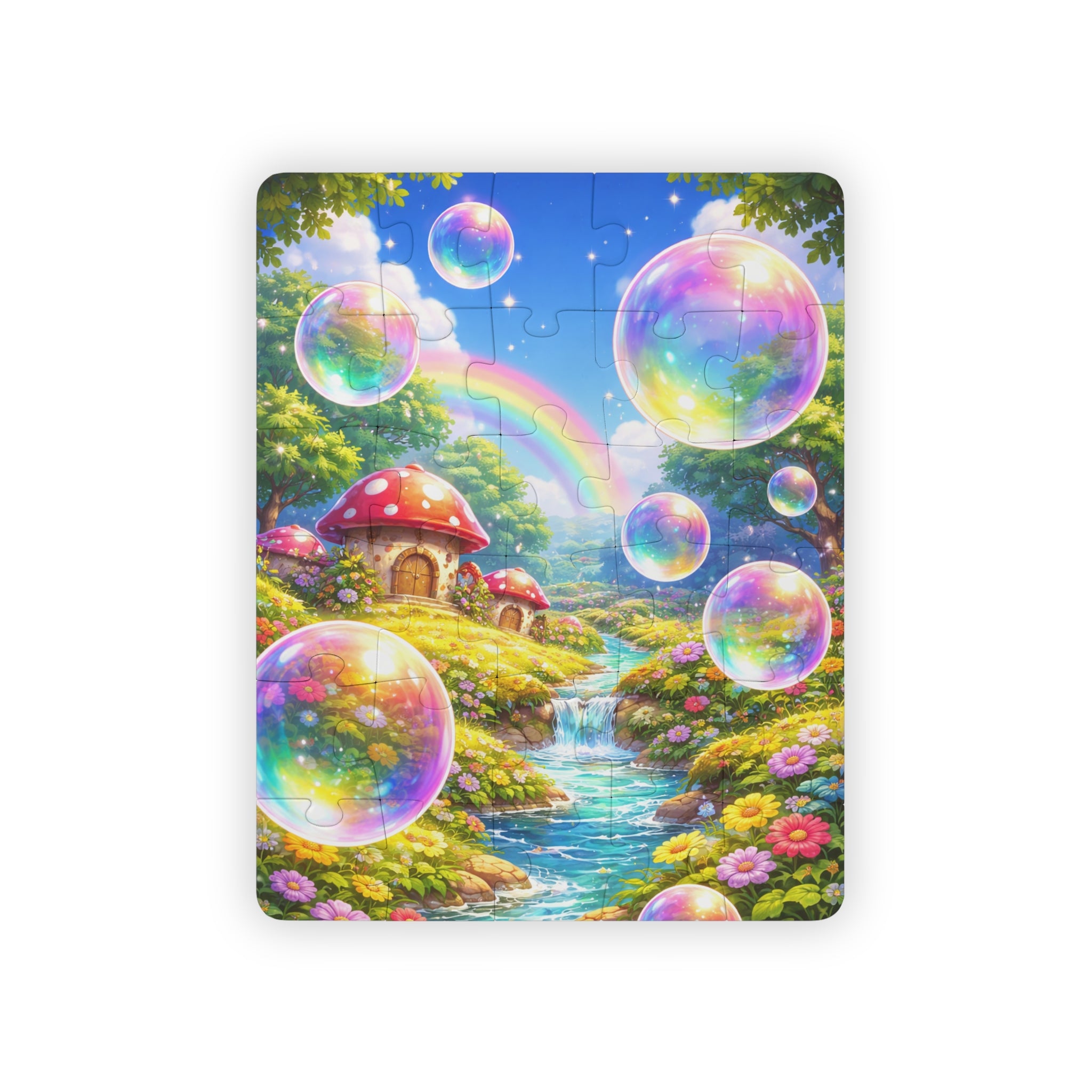 Kids' Puzzle - 30-Piece Rainbow Bubbles Fairy Garden Jigsaw