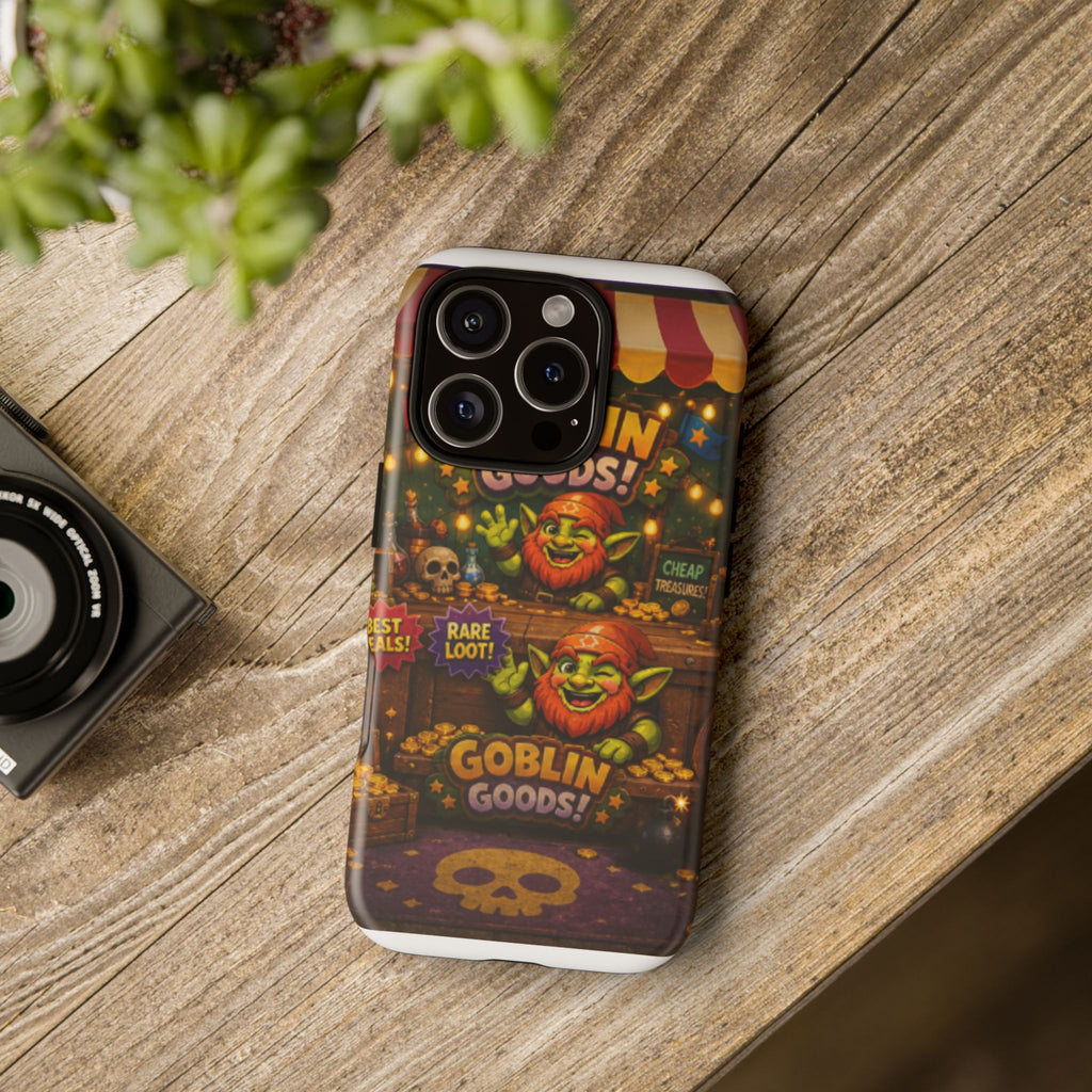 Goblin Goods Market Tough Phone Case — Fantasy Stall Design