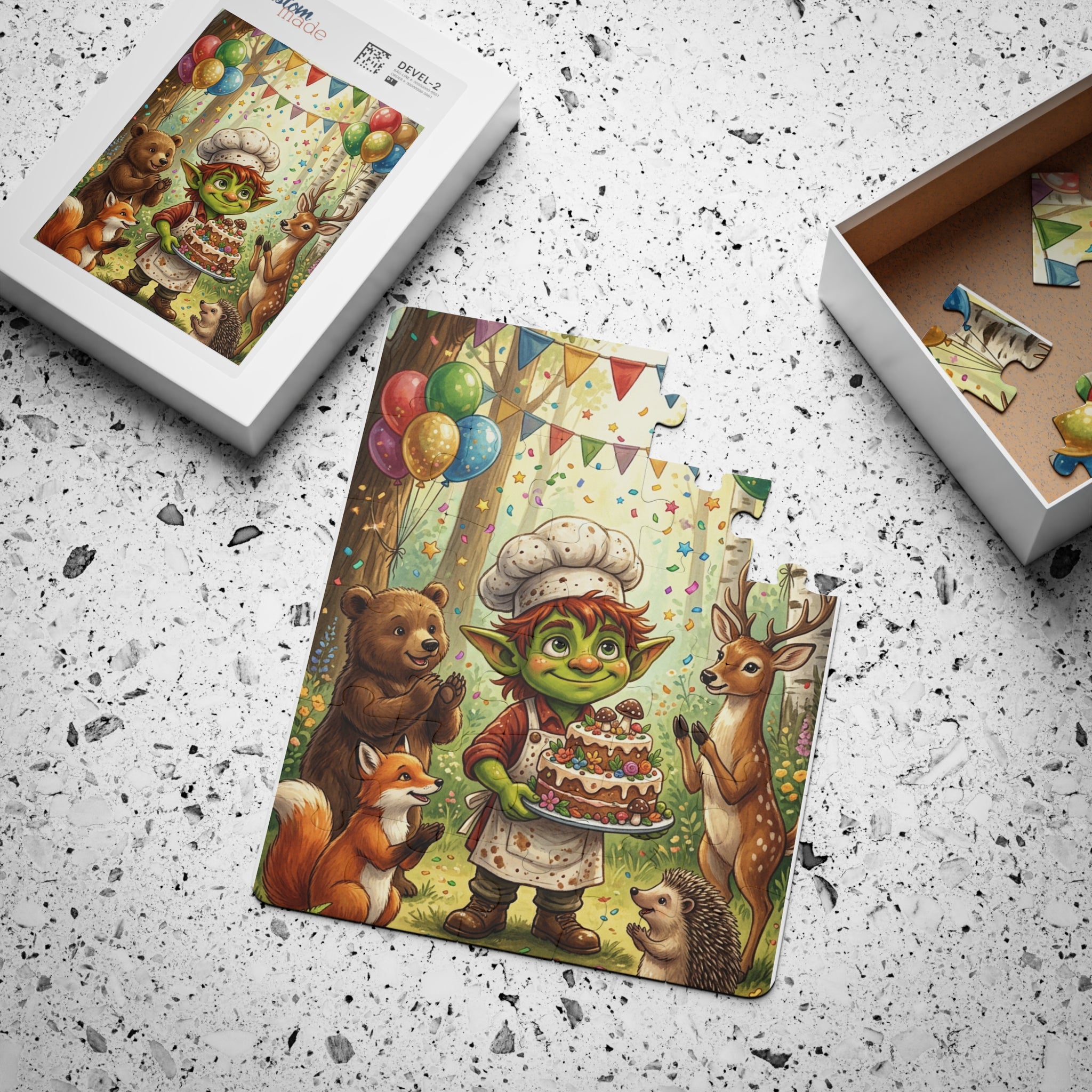 Children's 30-Piece Puzzle — Forest Birthday Party Scene