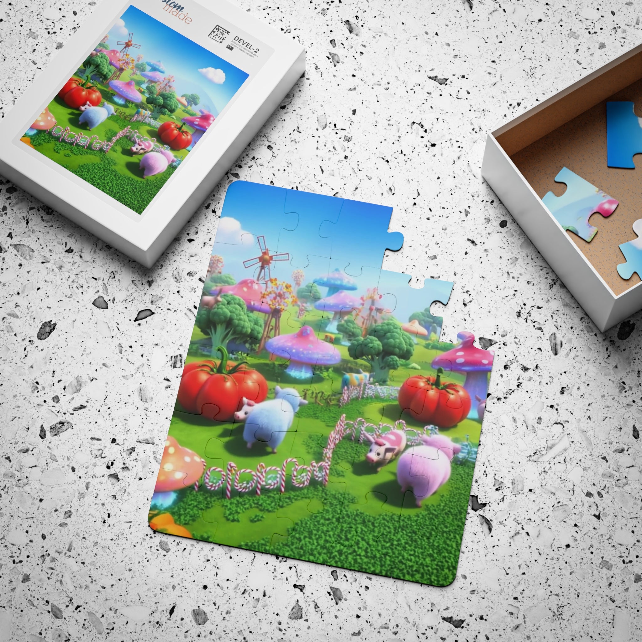 Whimsical Garden 30‑Piece Kids Puzzle — Colorful Mushroom & Animal Playland for Toddlers