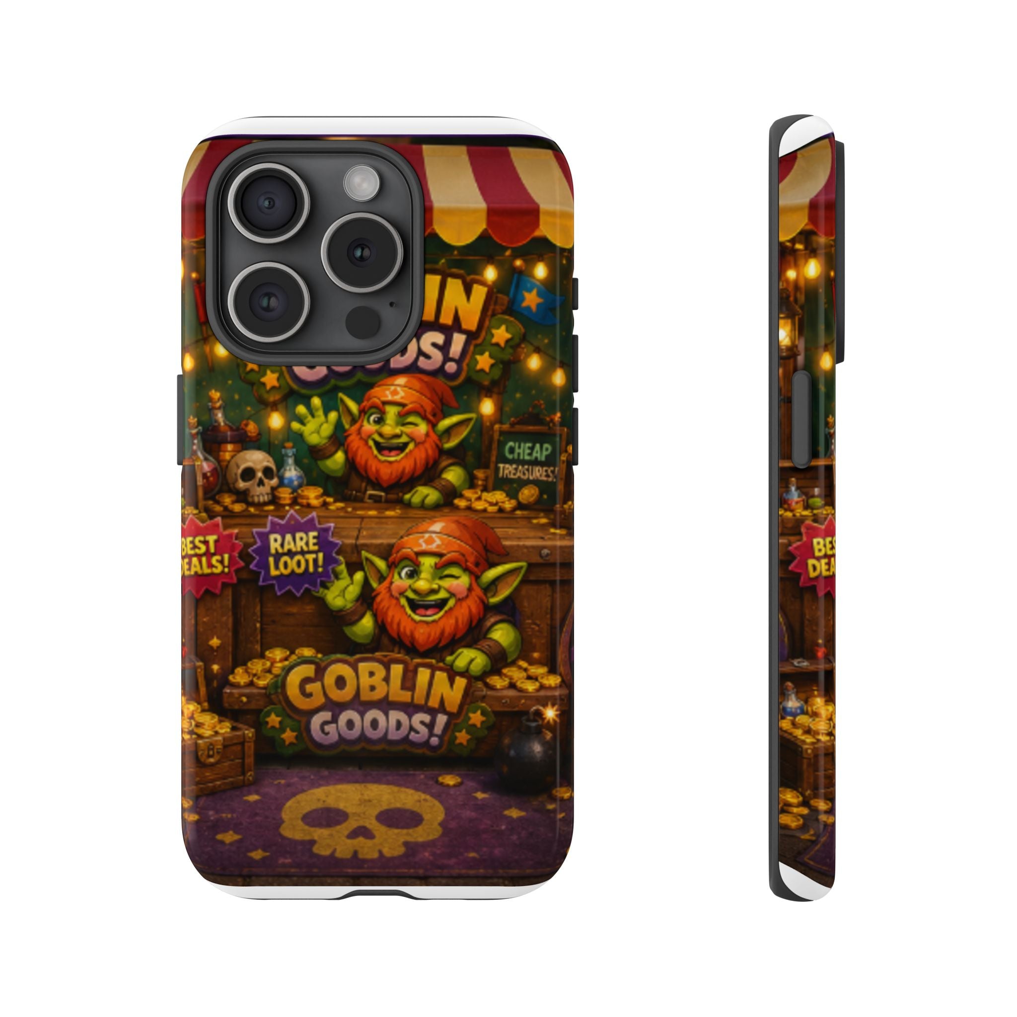 Goblin Goods Market Tough Phone Case — Fantasy Stall Design