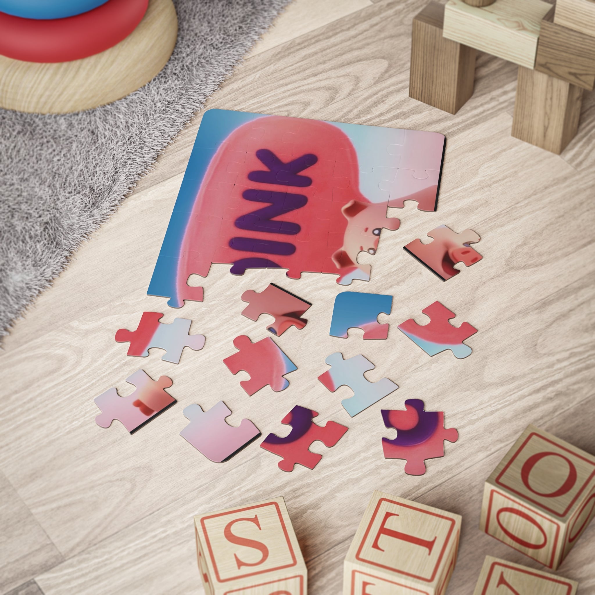 Kids Puzzle — Cute Pig 'OINK' 30-Piece Toddler Jigsaw