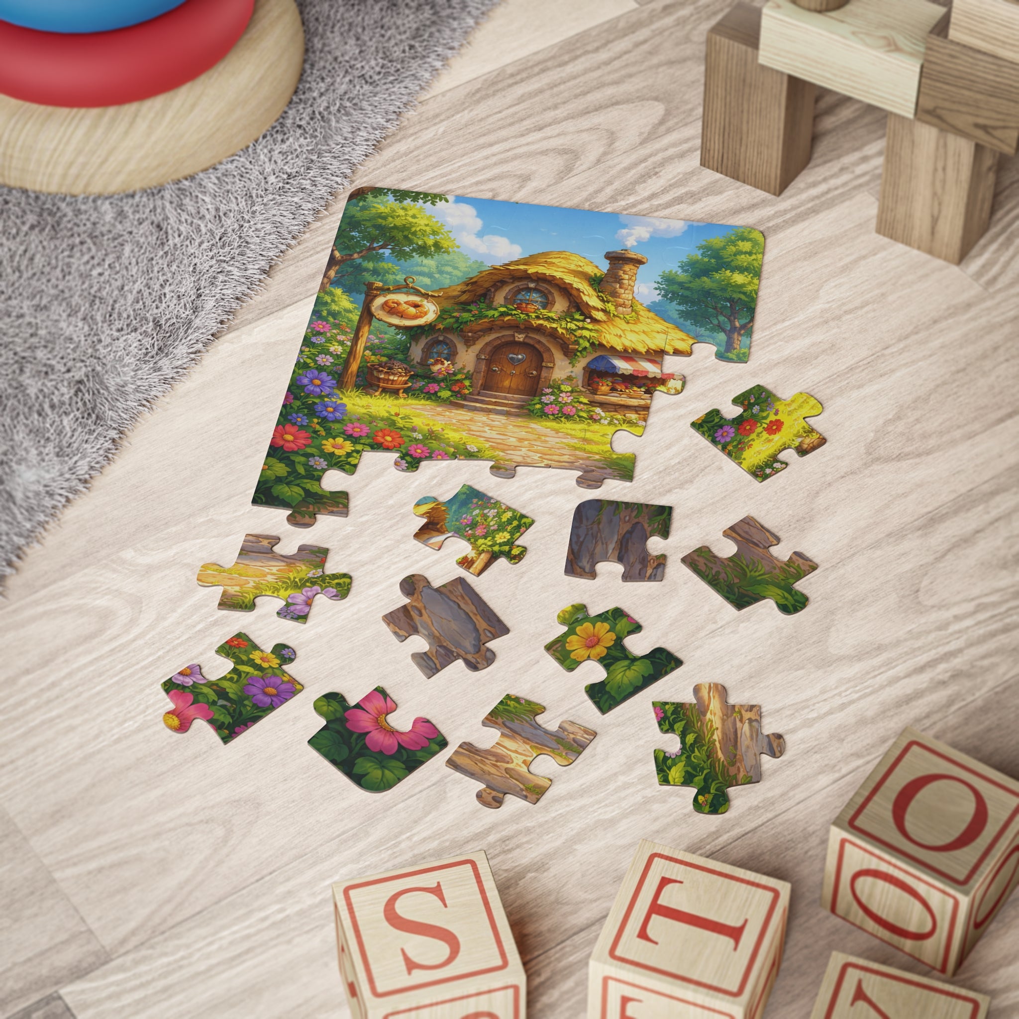 Fairy Cottage Kids Puzzle — 30-Piece Toddler Jigsaw (Whimsical Garden Scene)