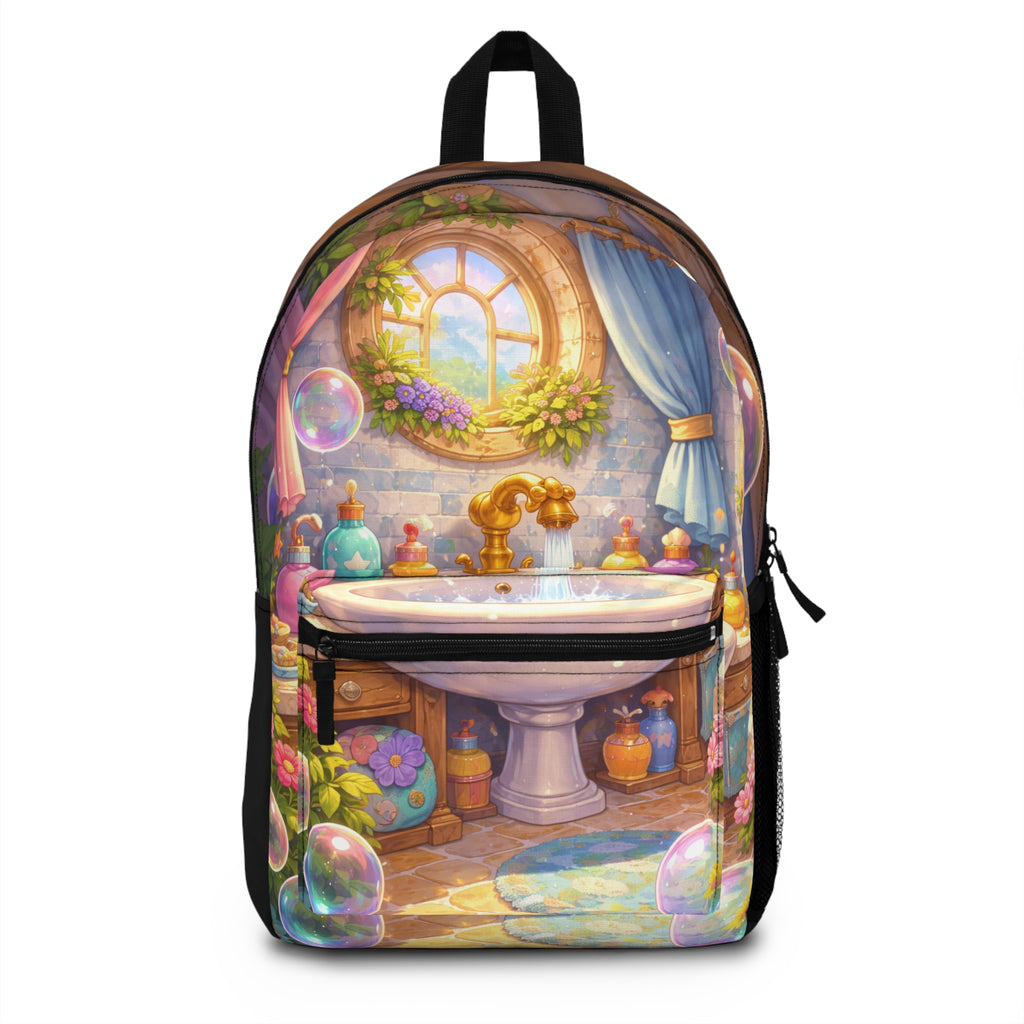 Enchanted Bathroom Fairy Tale Backpack — Whimsical Bubble Bath Print