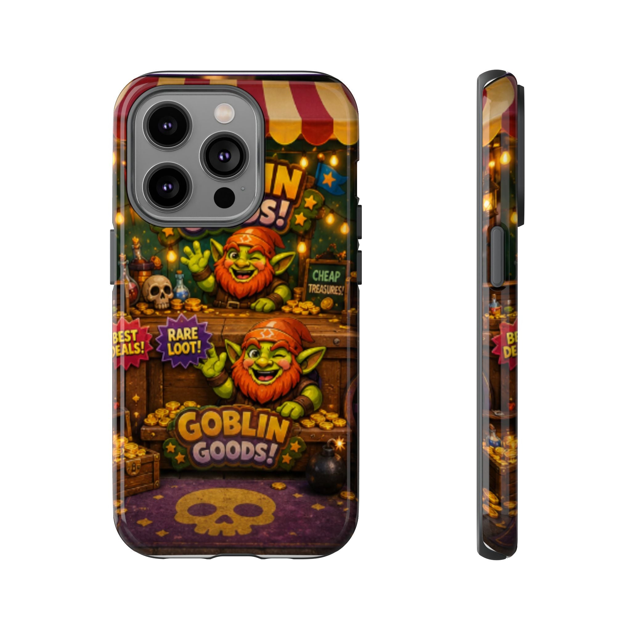 Goblin Goods Market Tough Phone Case — Fantasy Stall Design
