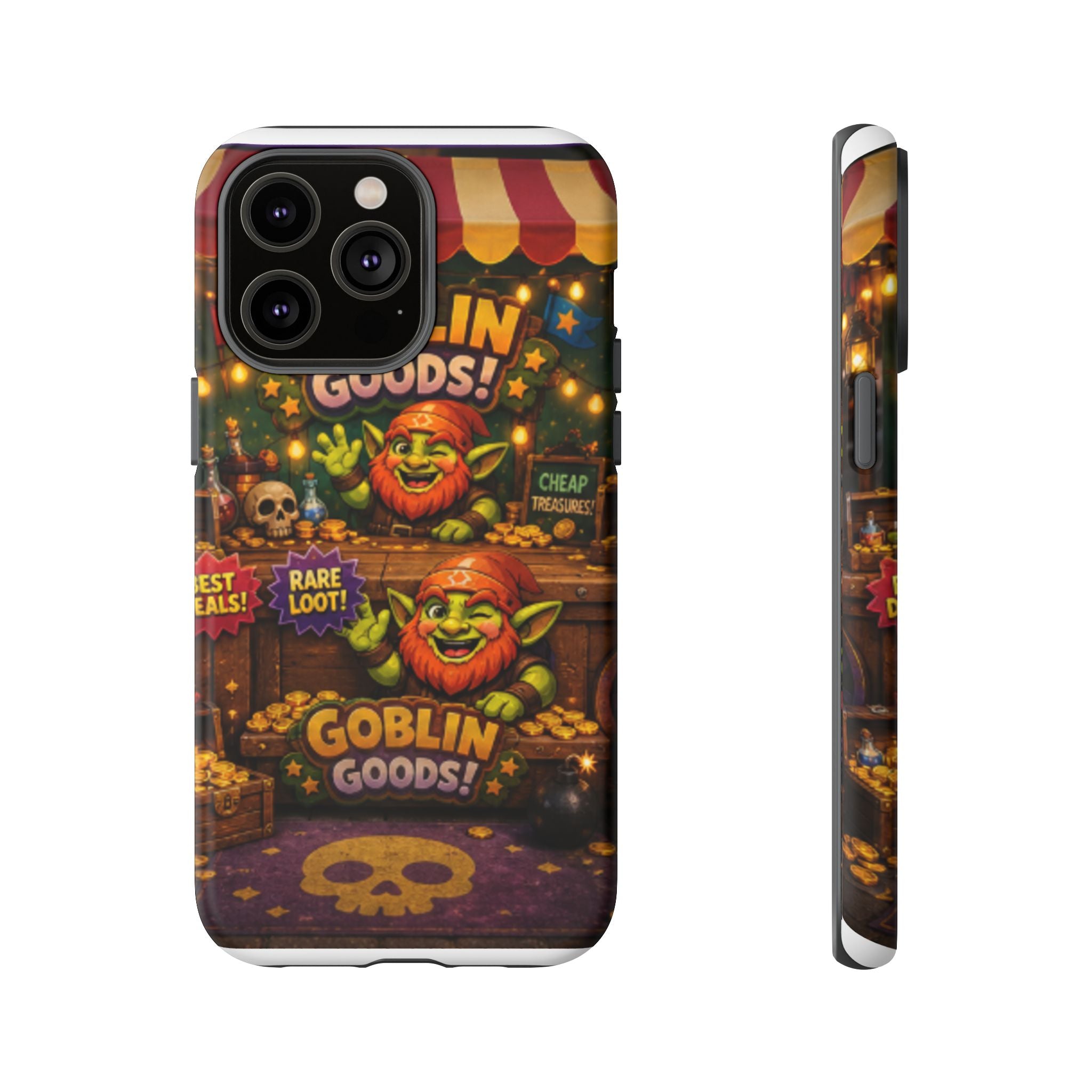 Goblin Goods Market Tough Phone Case — Fantasy Stall Design