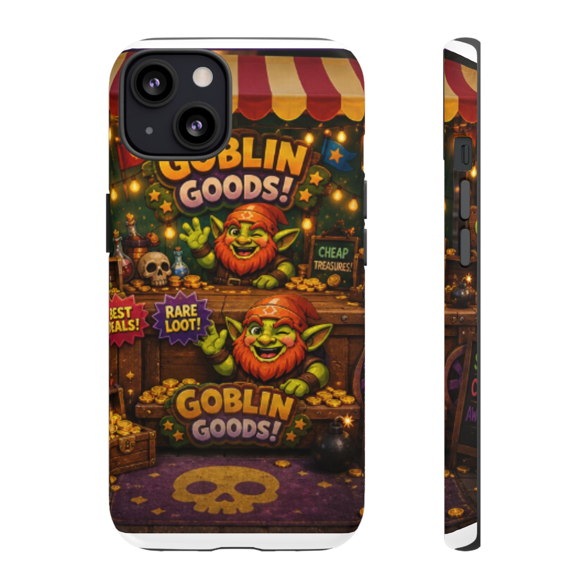 Goblin Goods Market Tough Phone Case — Fantasy Stall Design