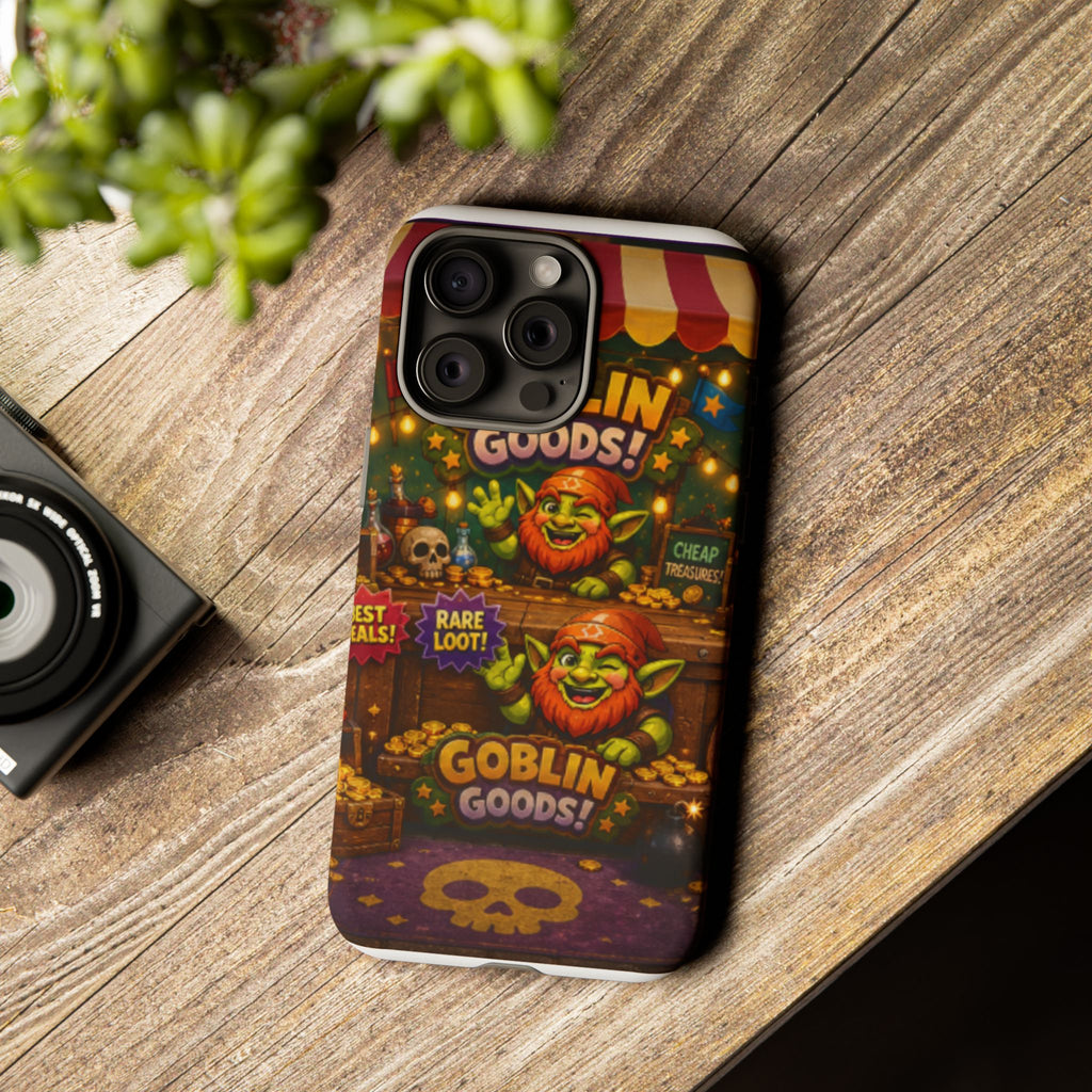 Goblin Goods Market Tough Phone Case — Fantasy Stall Design
