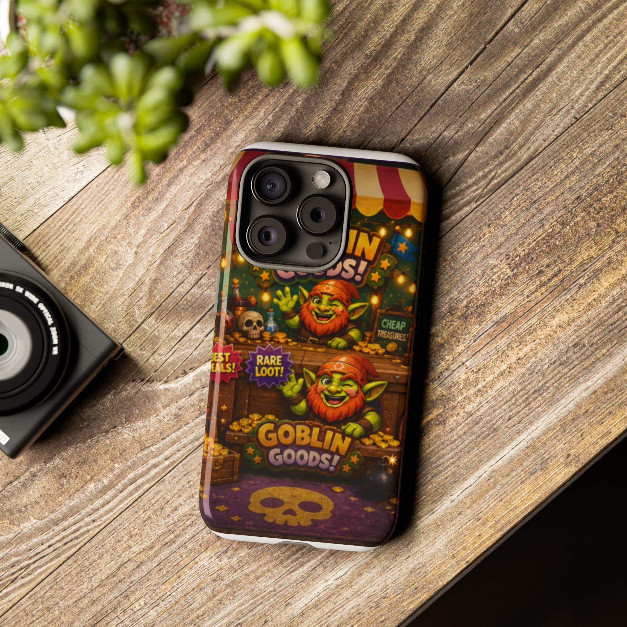 Goblin Goods Market Tough Phone Case — Fantasy Stall Design
