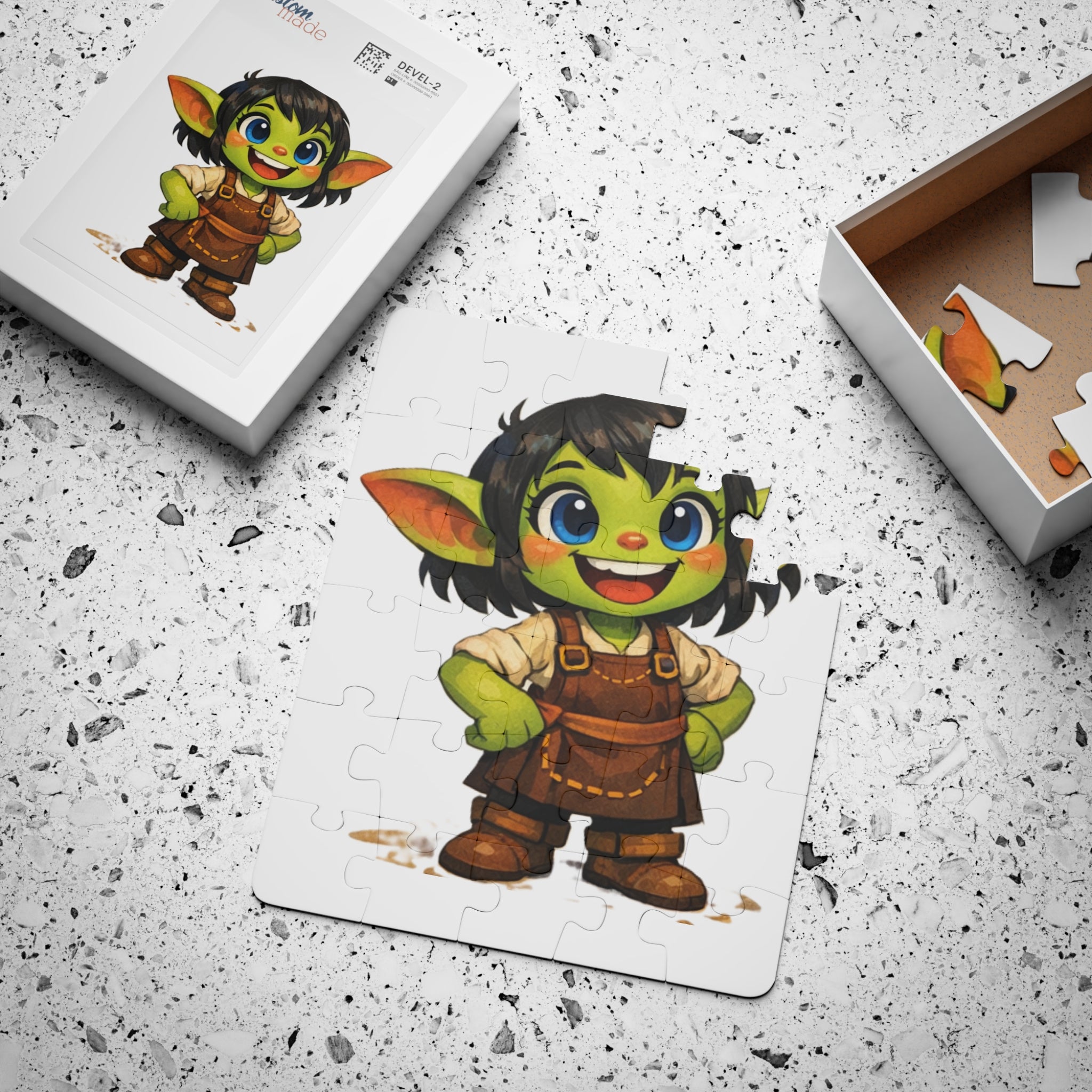 Goblin Kid 30-Piece Puzzle — Cute Green Character Kids’ Jigsaw Toy