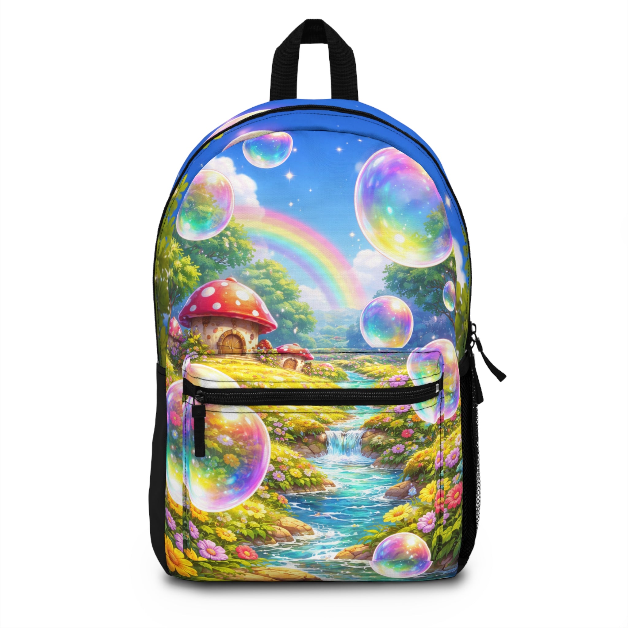 Whimsical Bubble Rainbow Backpack — Fairy Garden Kids School Bag