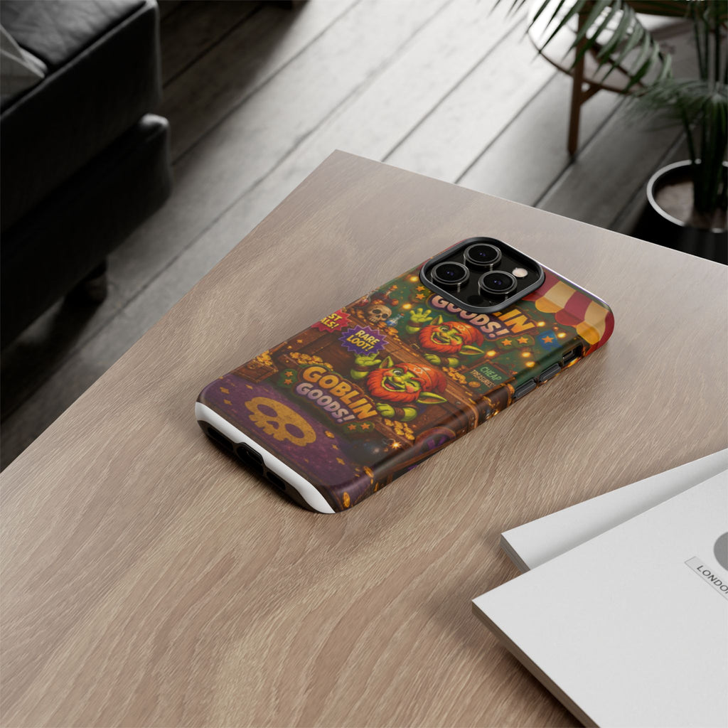 Goblin Goods Market Tough Phone Case — Fantasy Stall Design