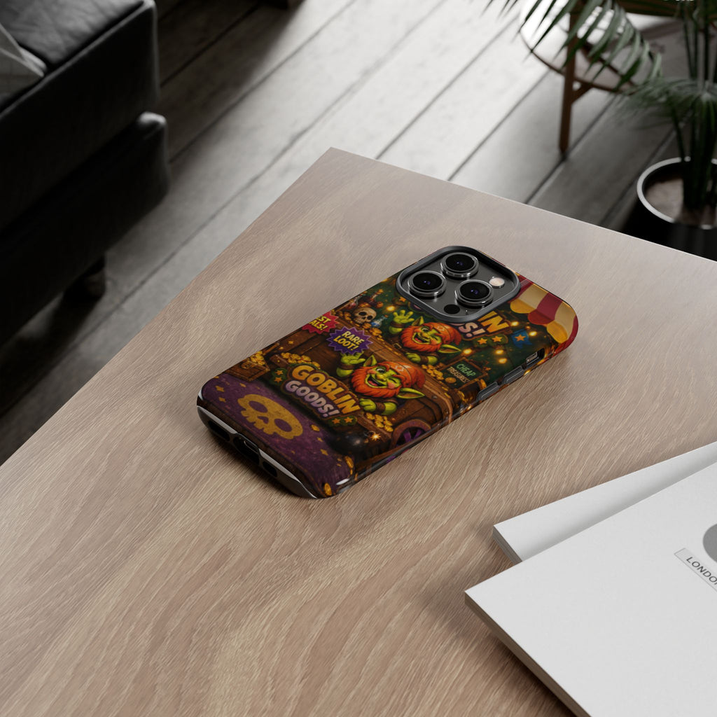 Goblin Goods Market Tough Phone Case — Fantasy Stall Design