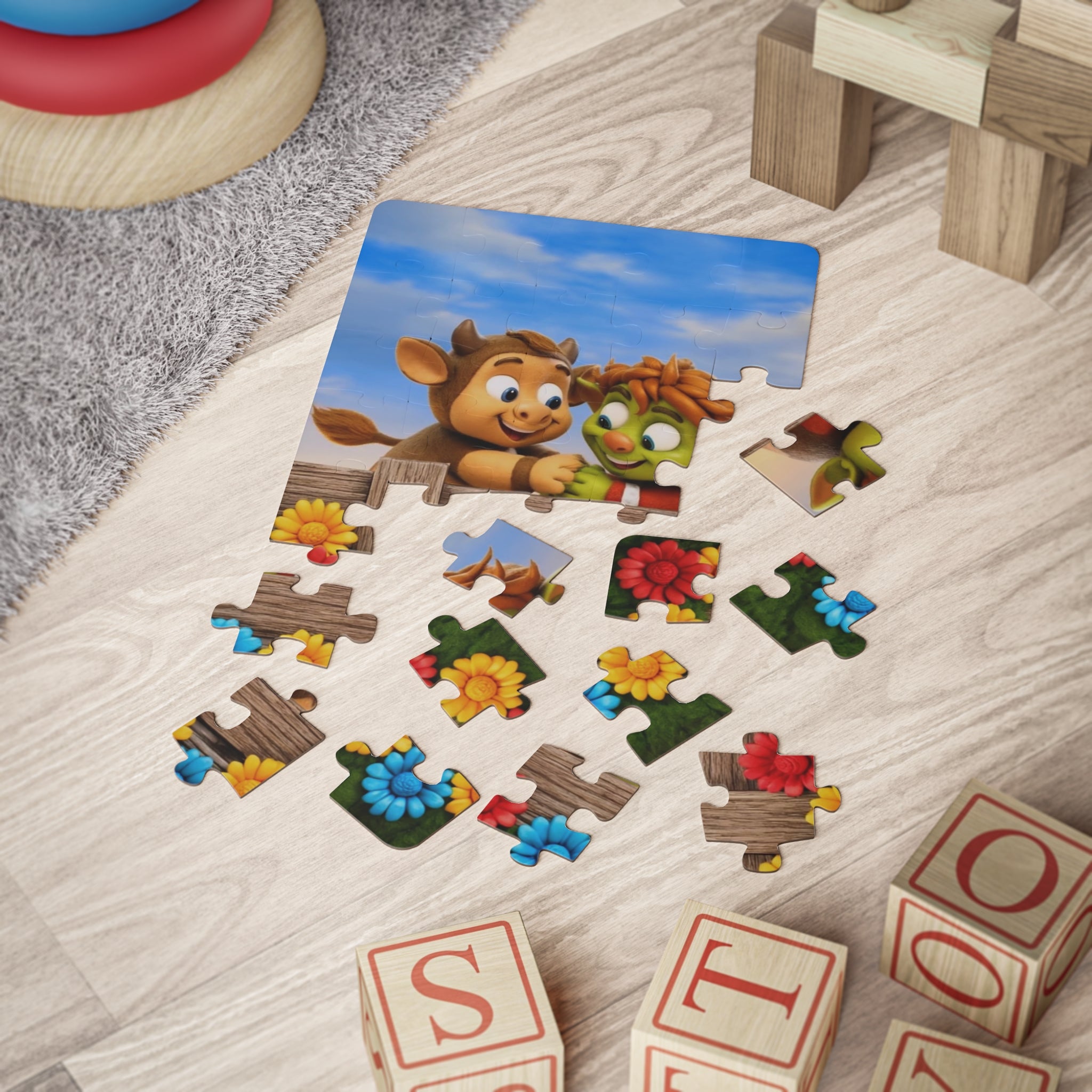 Kids 30-Piece Puzzle — Friendly Forest Friends Scene