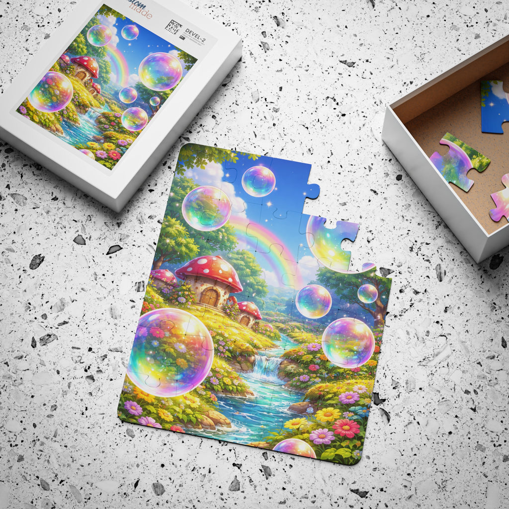 Kids' Puzzle - 30-Piece Rainbow Bubbles Fairy Garden Jigsaw