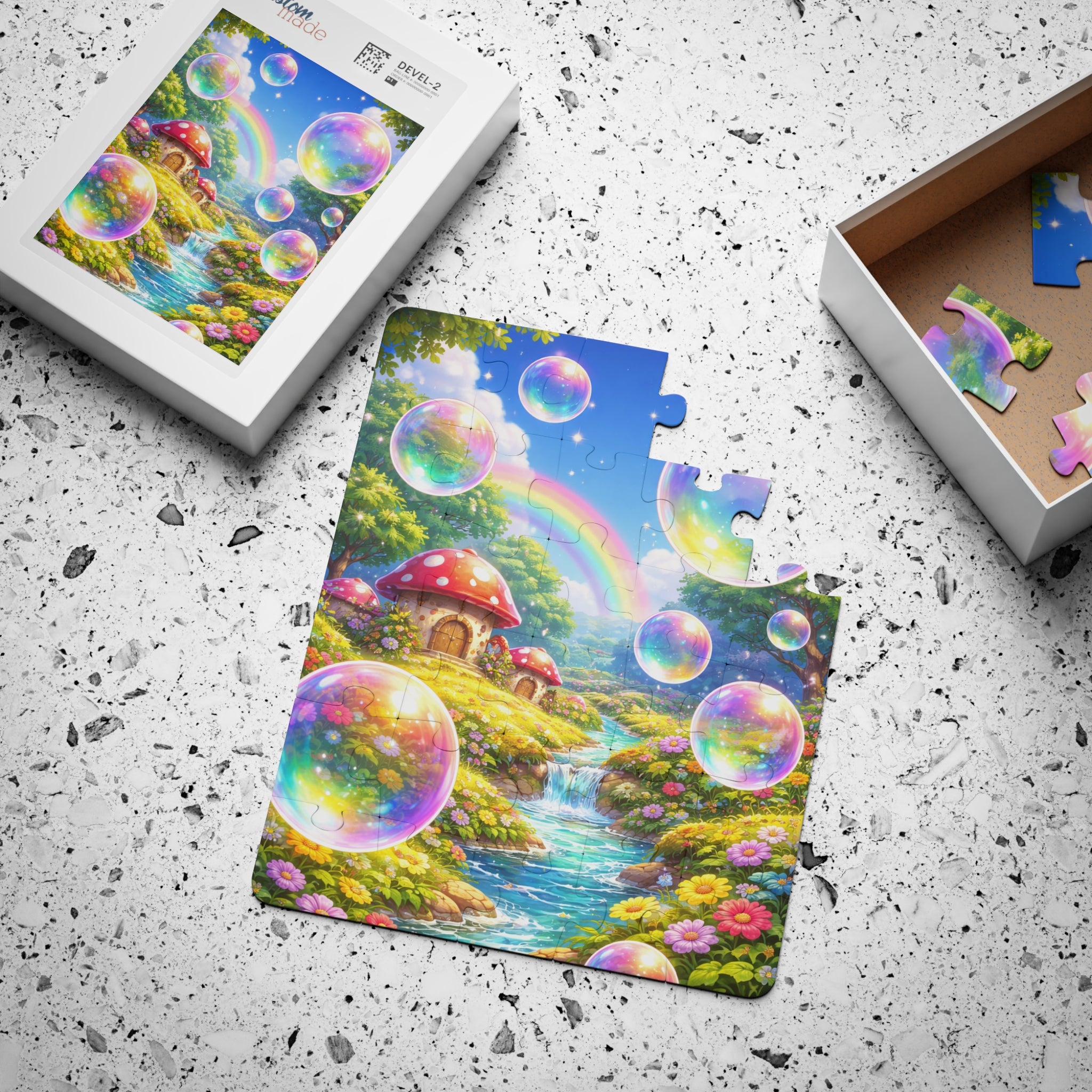 Kids' Puzzle - 30-Piece Rainbow Bubbles Fairy Garden Jigsaw