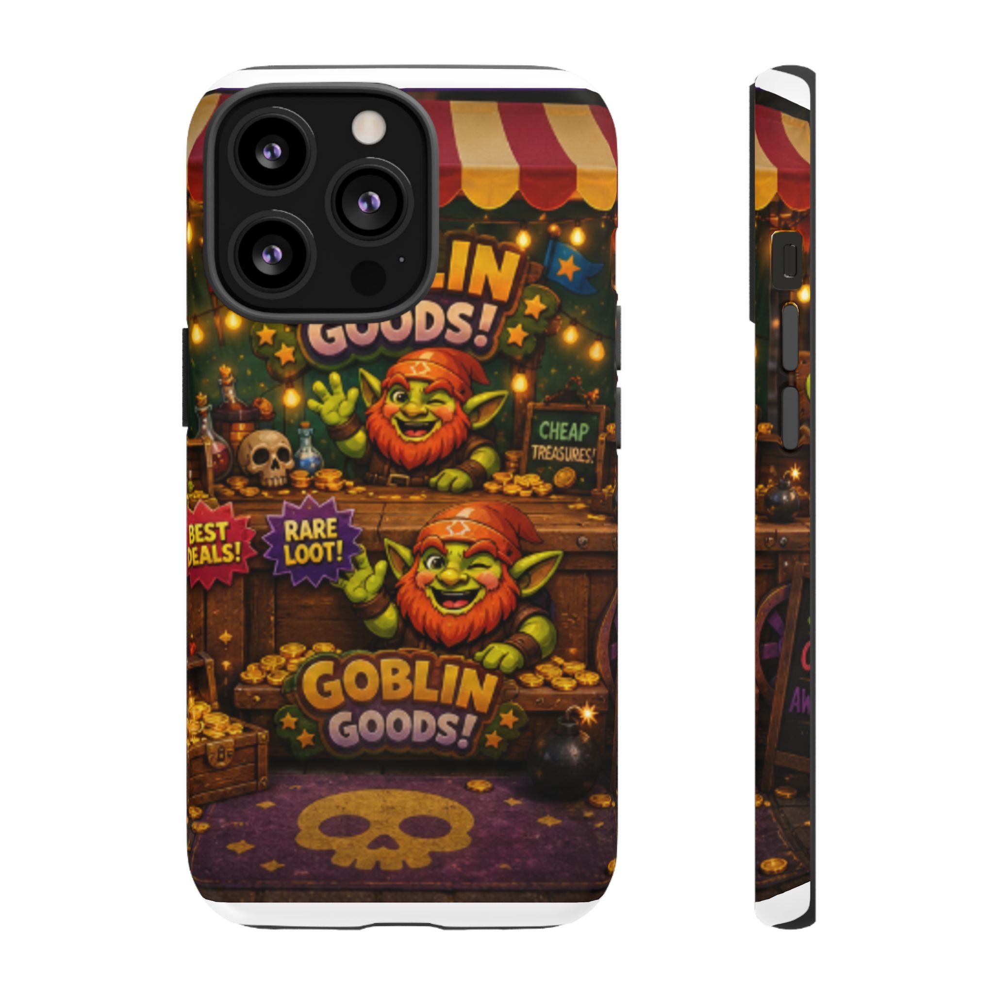 Goblin Goods Market Tough Phone Case — Fantasy Stall Design