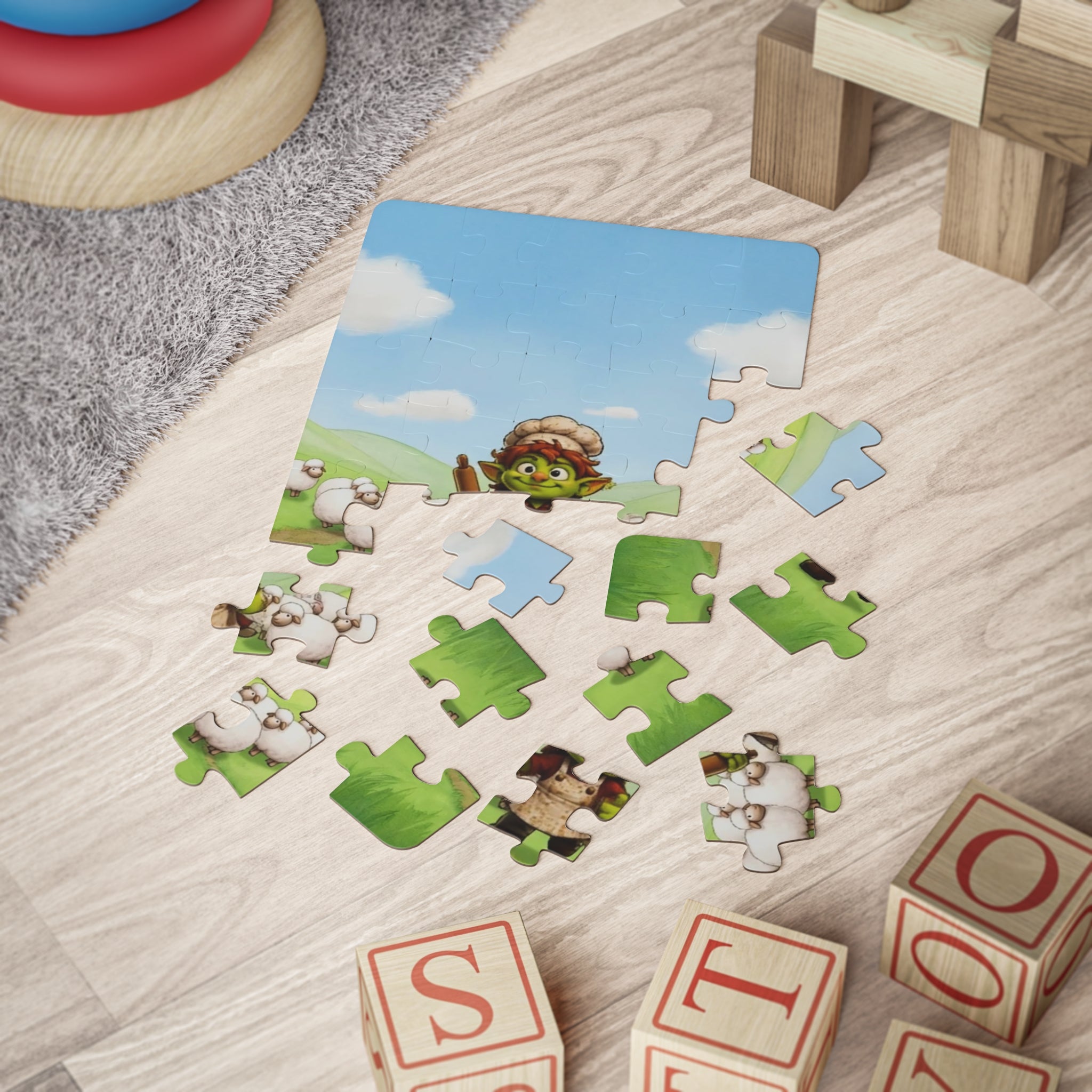 Sheep Herding Goblin Kids Puzzle — 30-Piece Toddler Jigsaw