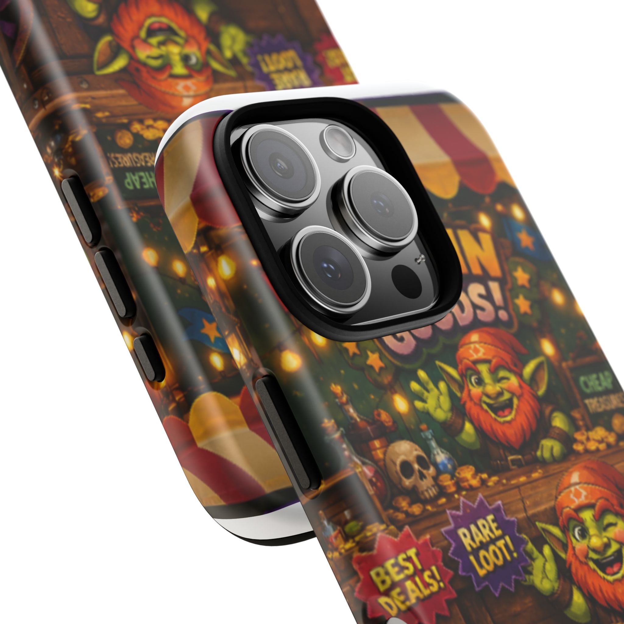Goblin Goods Market Tough Phone Case — Fantasy Stall Design