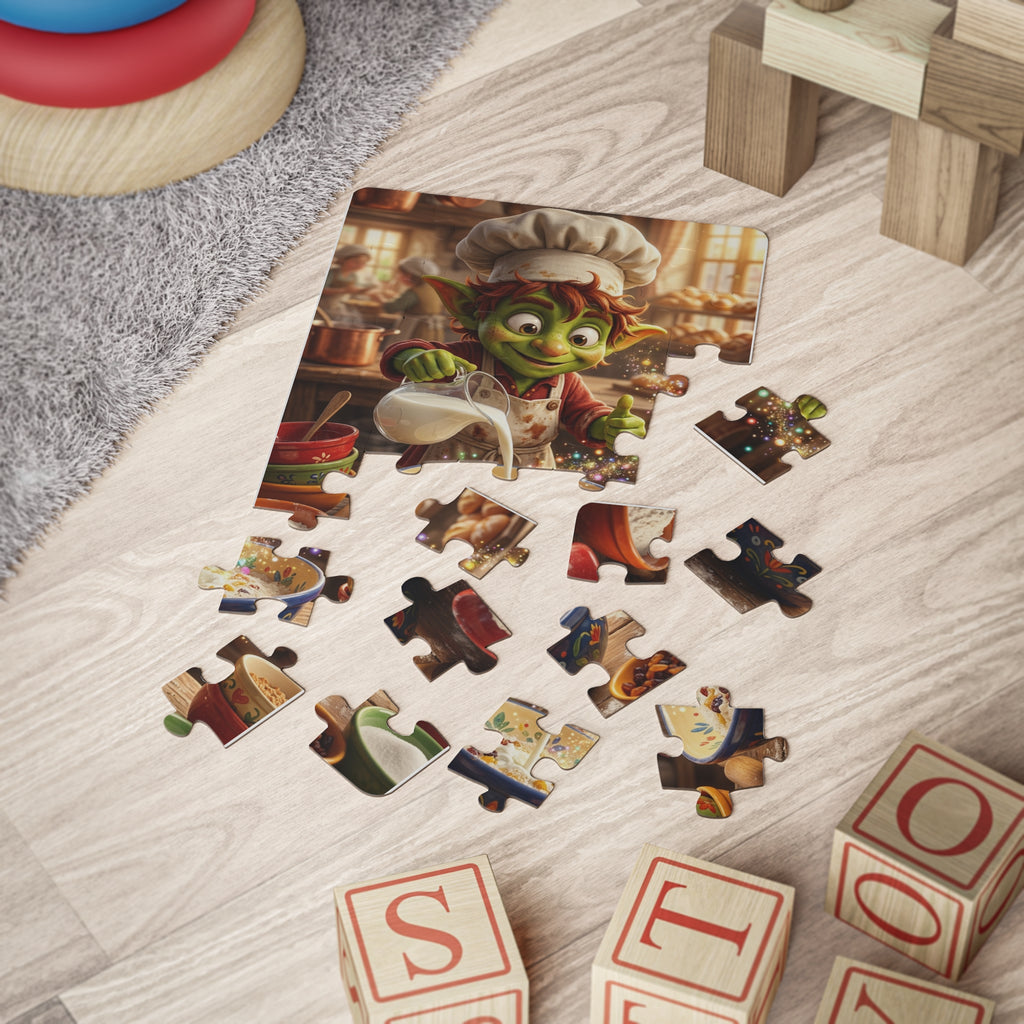 Magical Baker Elf Kids' 30-Piece Puzzle – Cute Holiday Baking Activity for Children