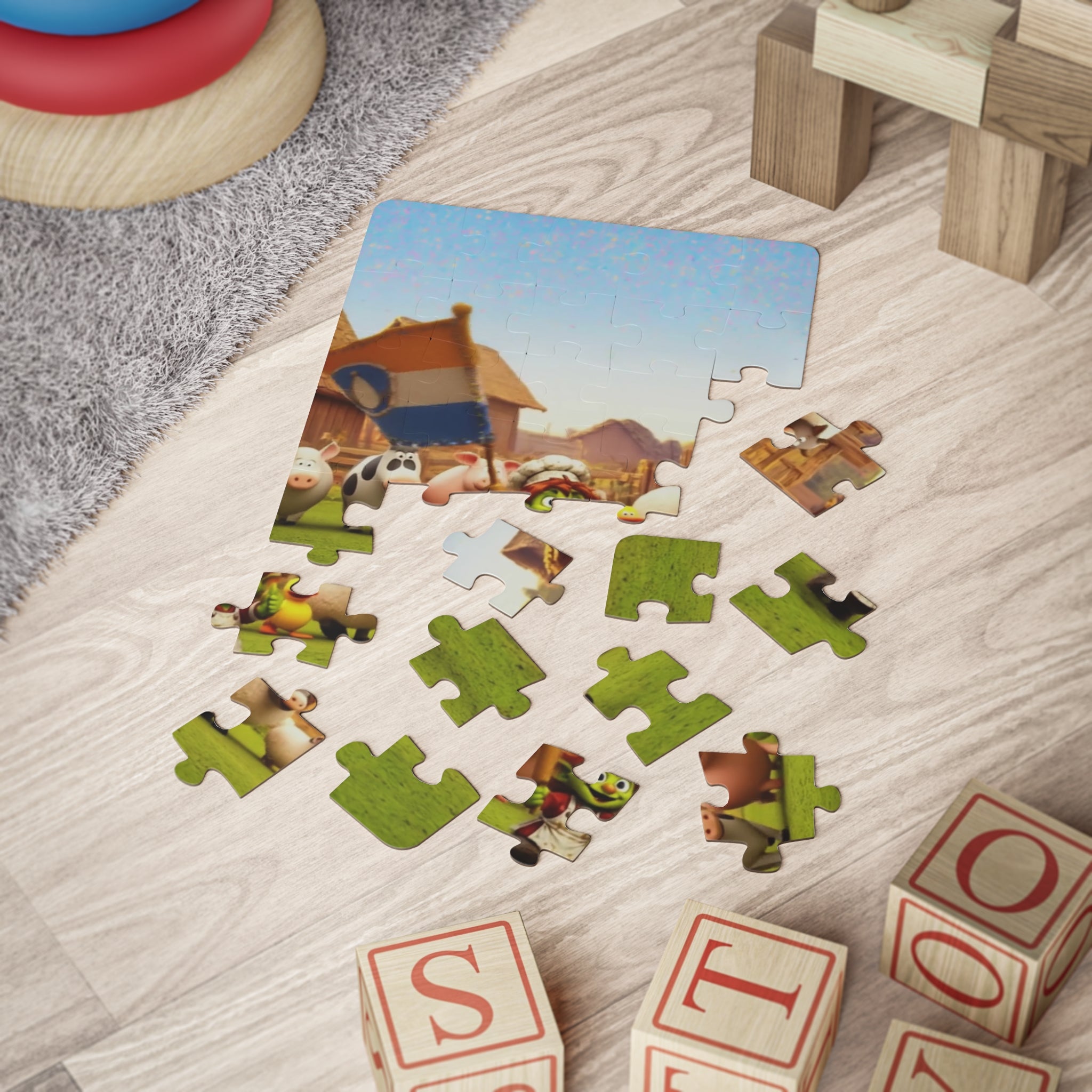 Farm Friends 30-Piece Kids Puzzle — Cute Character Barnyard Scene for Toddlers