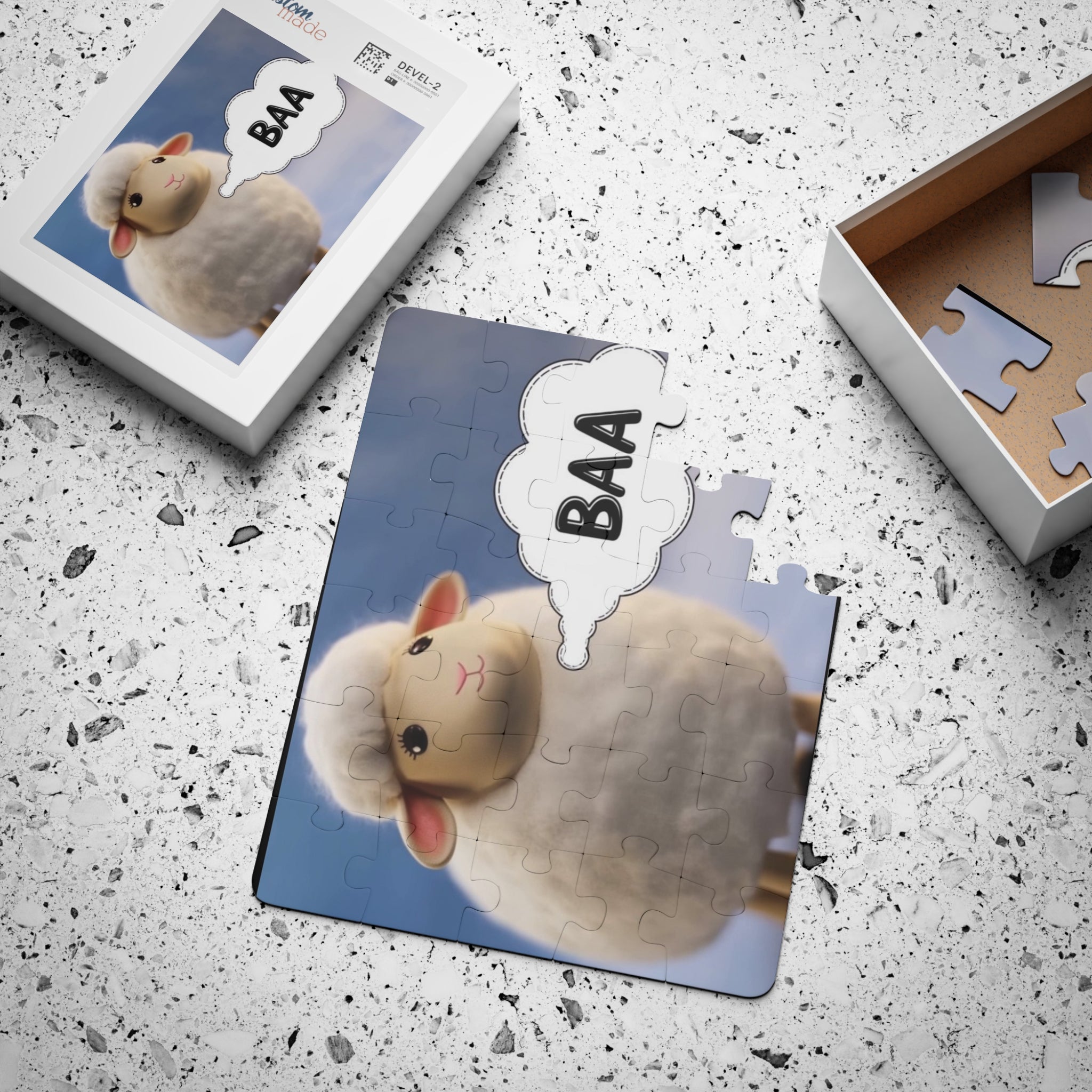 Kids Puzzle — Cute Lamb "BAA" 30-Piece Toddler Jigsaw