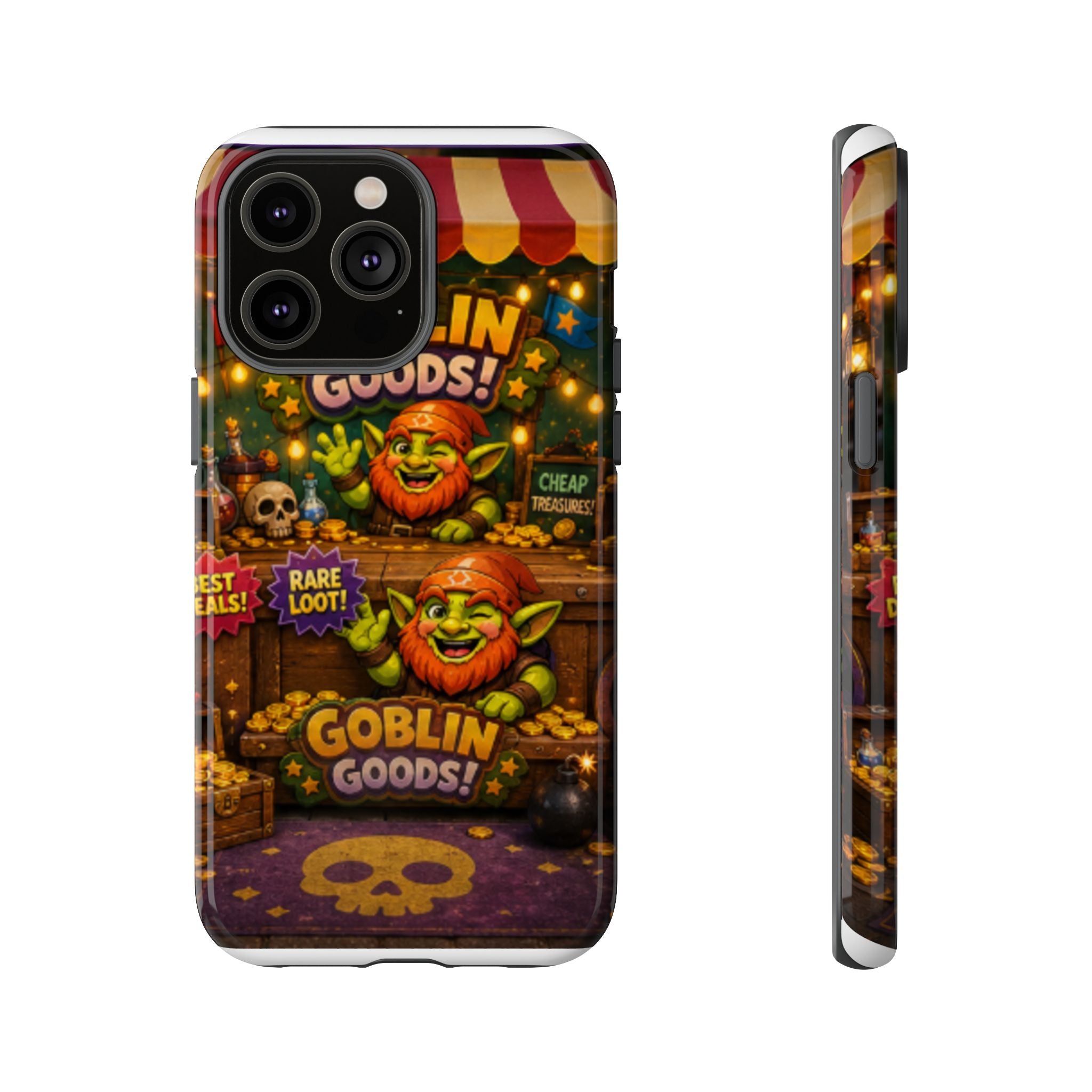 Goblin Goods Market Tough Phone Case — Fantasy Stall Design