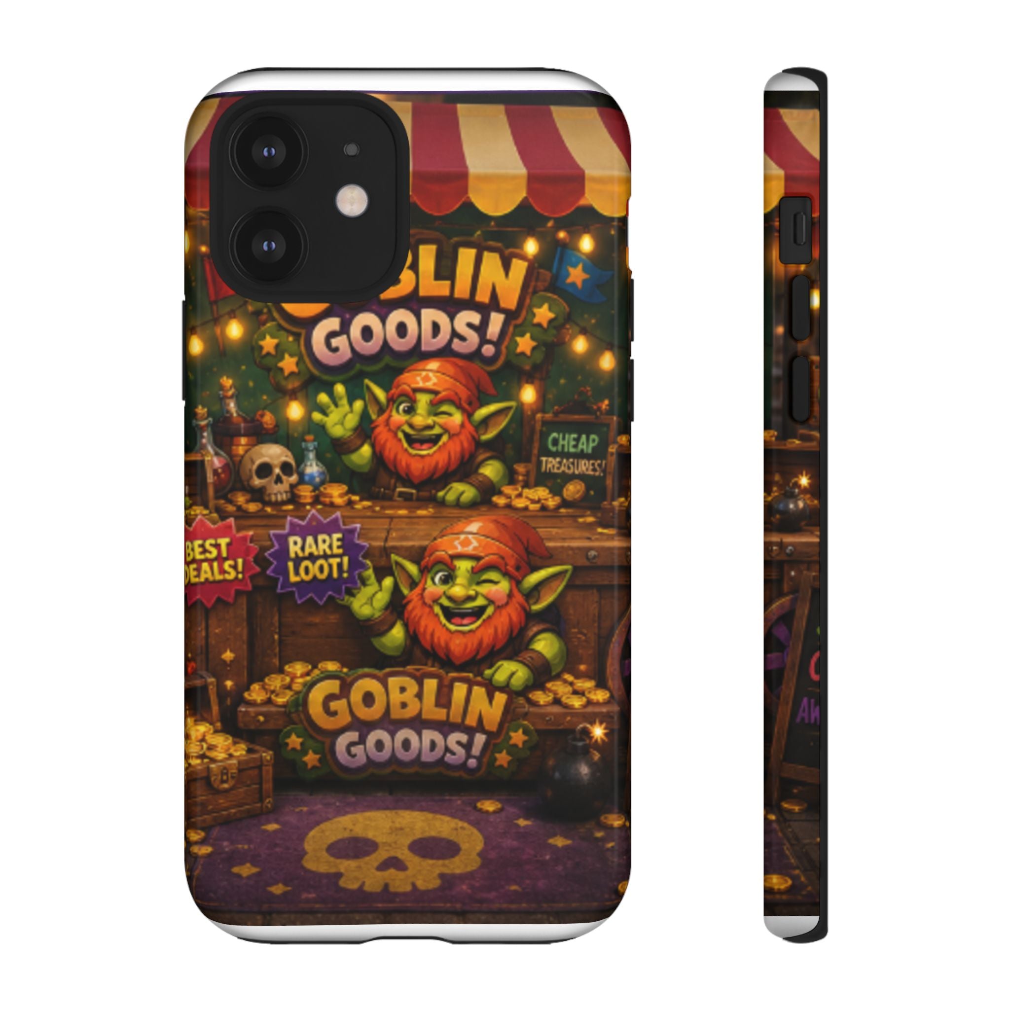 Goblin Goods Market Tough Phone Case — Fantasy Stall Design