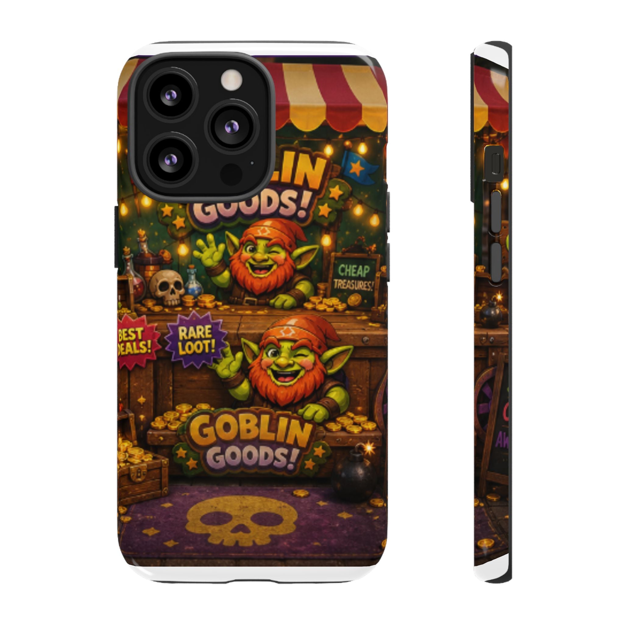 Goblin Goods Market Tough Phone Case — Fantasy Stall Design