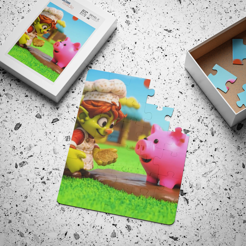 Goblin Chef & Piggy Friends Kids' Puzzle — 30-Piece