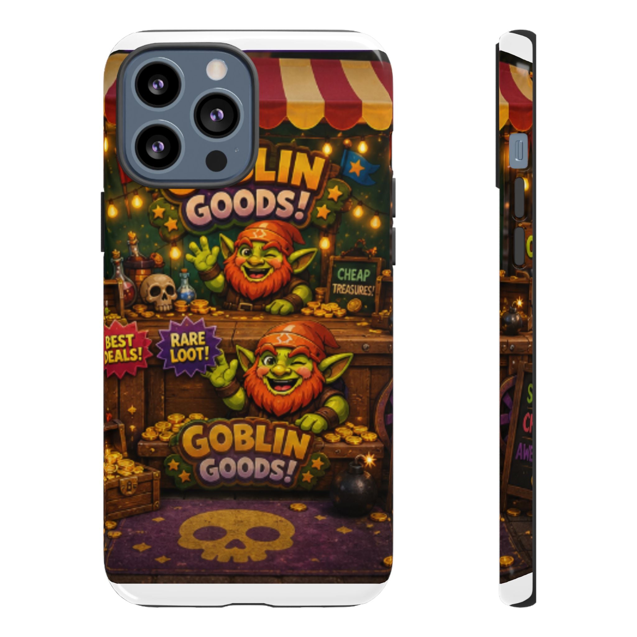 Goblin Goods Market Tough Phone Case — Fantasy Stall Design