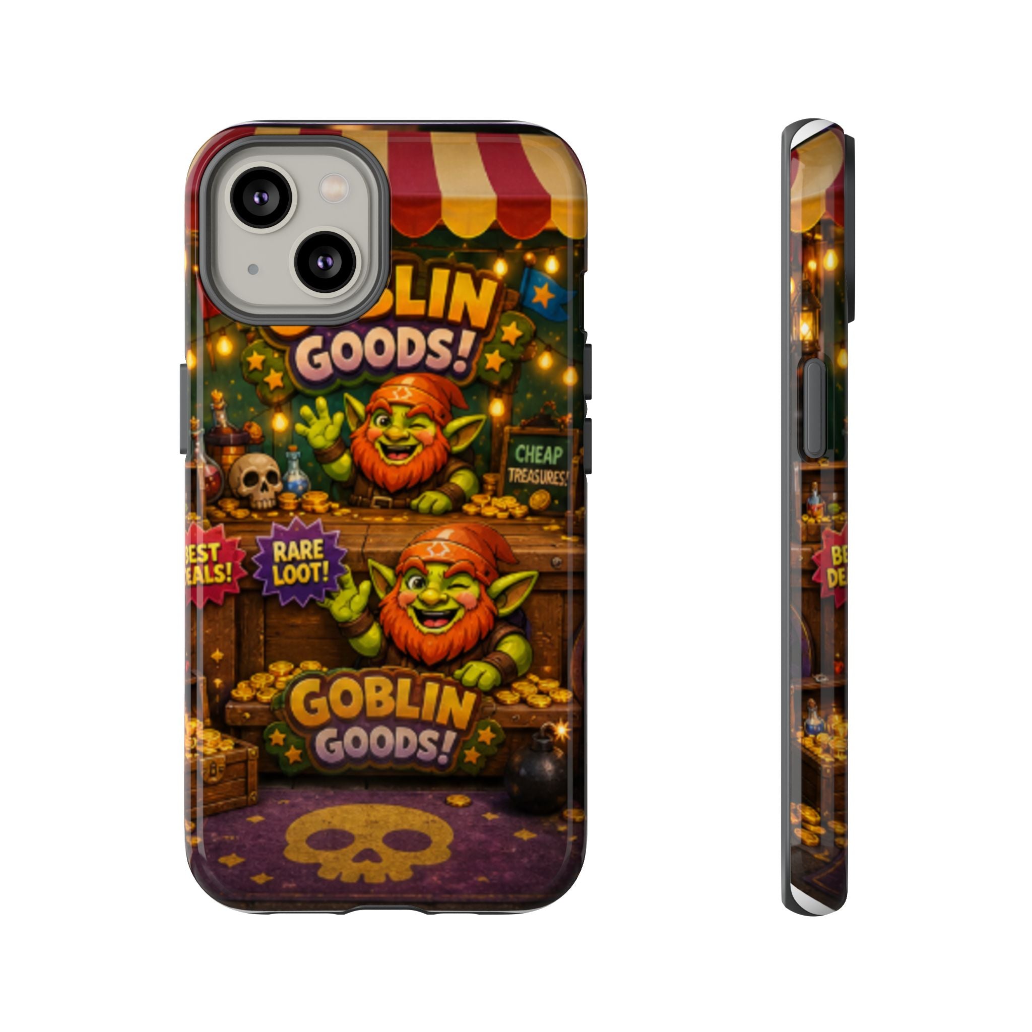 Goblin Goods Market Tough Phone Case — Fantasy Stall Design