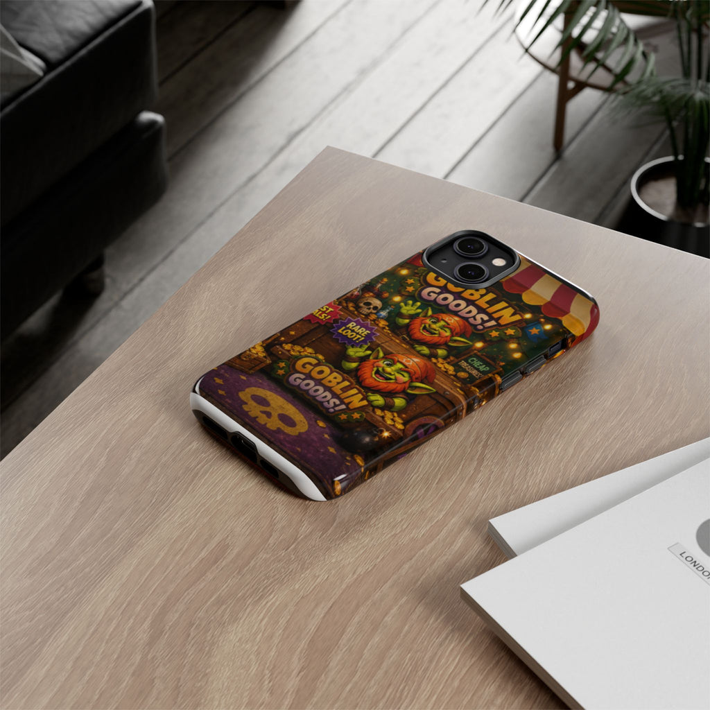 Goblin Goods Market Tough Phone Case — Fantasy Stall Design