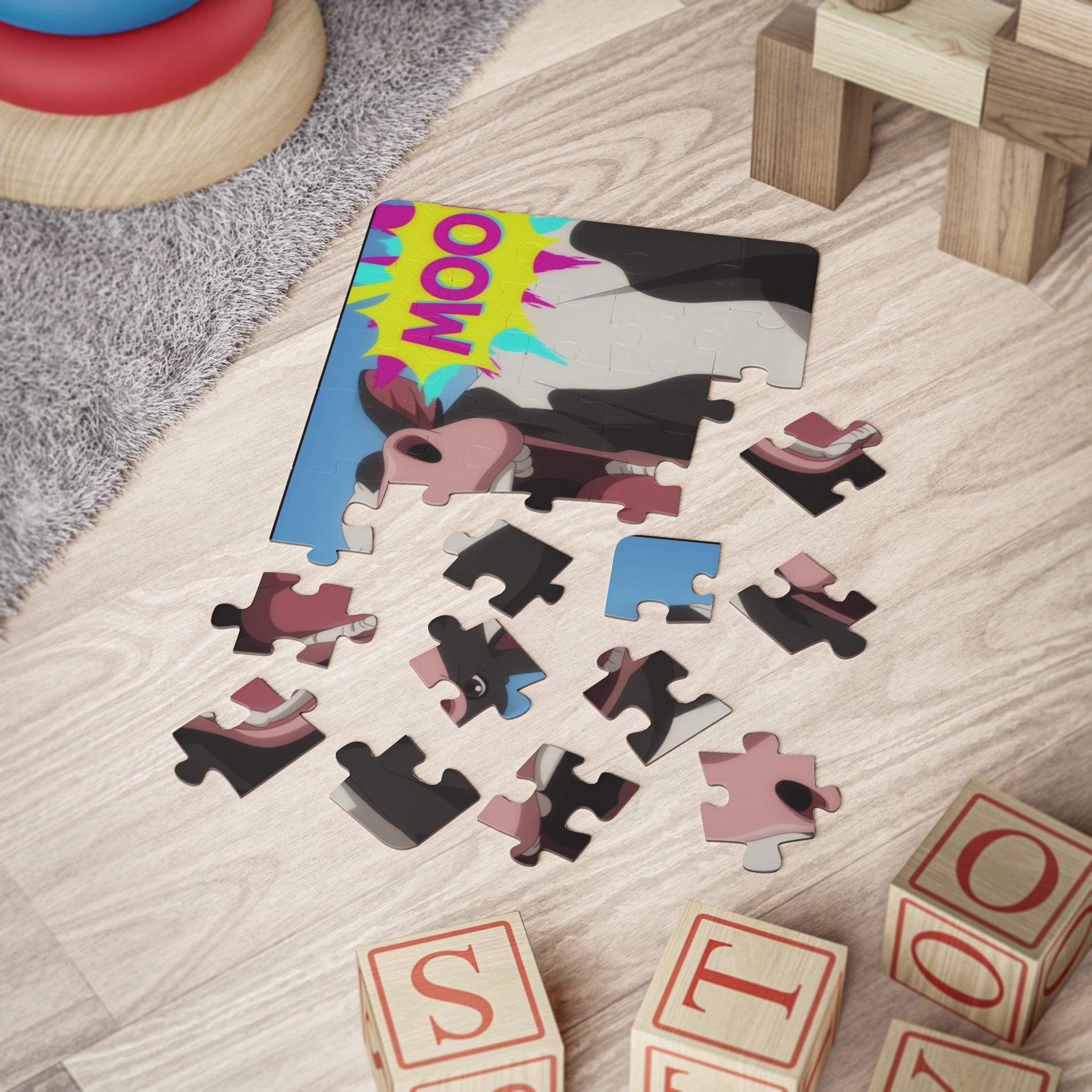 MOO! Pop-Art Cow Kids' Puzzle — 30-Piece
