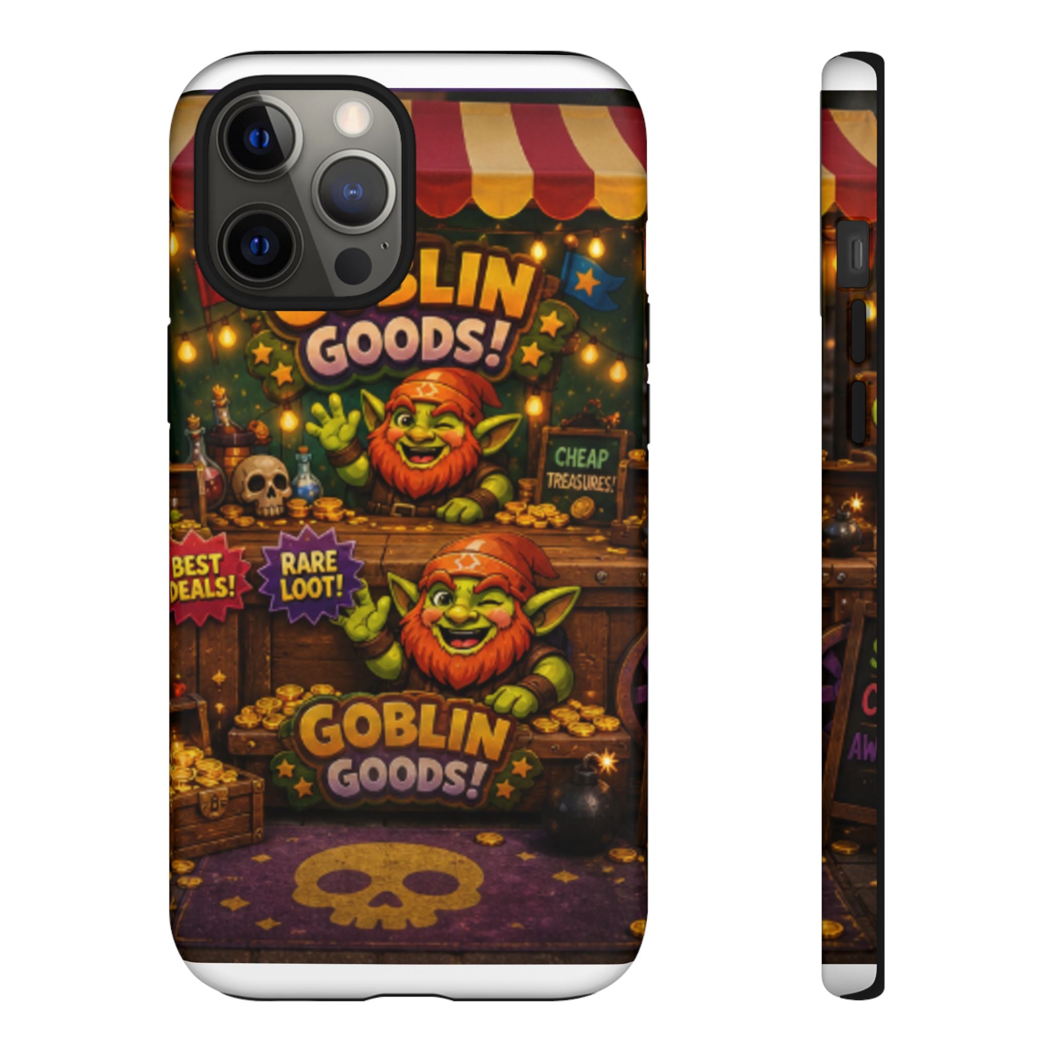 Goblin Goods Market Tough Phone Case — Fantasy Stall Design