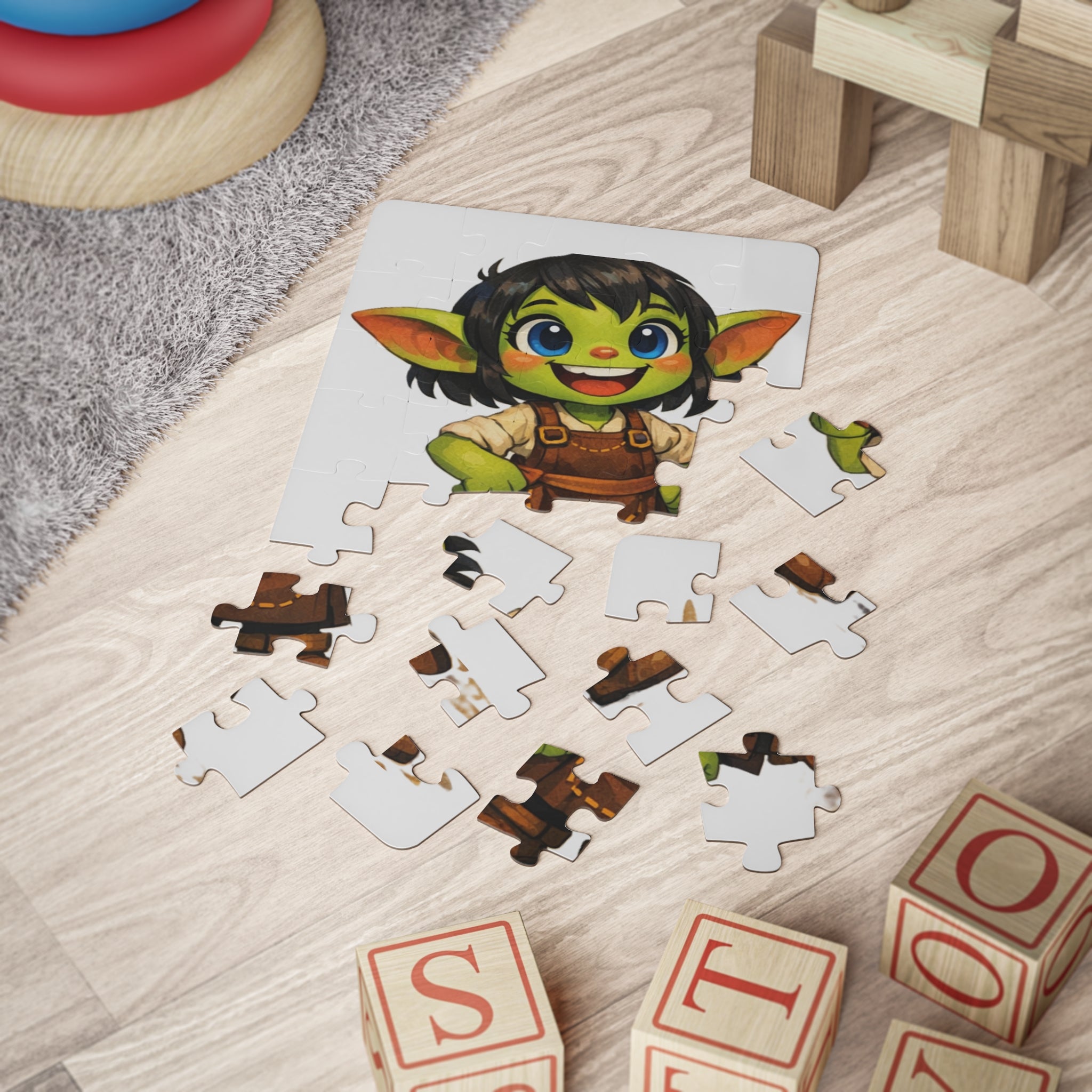 Goblin Kid 30-Piece Puzzle — Cute Green Character Kids’ Jigsaw Toy