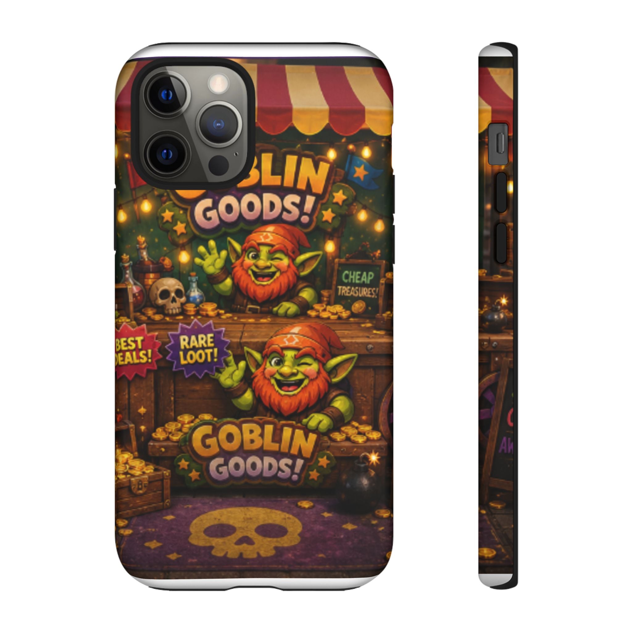 Goblin Goods Market Tough Phone Case — Fantasy Stall Design